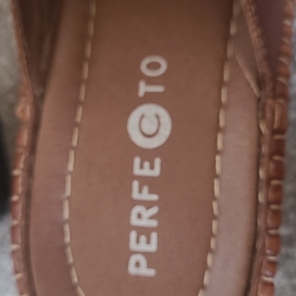 PERFECTO Brown Leather Sandals Size 7 - Picture 7 of 8